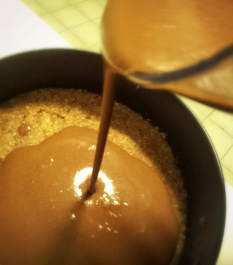 Pouring mixture - Decadent Flourless Chocolate Mousse Cake (Paleo, Gluten-free) - The Urban Ecolife